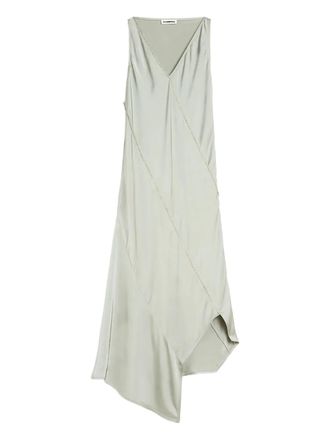 Jil Sander crystal V-neck dress - Neutrals