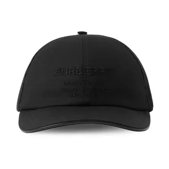 Burberry Caps, male, Black, Size: S Logo Baseball Cap Black 100% Cotton