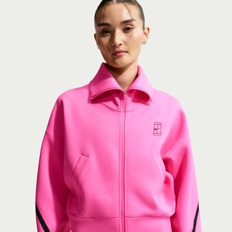 Nike Womens Advantage Dri-FIT Full-Zip Tennis Jacket in Pink | IB0776-617