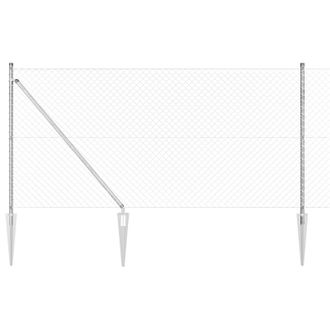 Berkfield Home Chain Link Fence with 7 Spike Posts 1.4x10 m Galvanised Steel in Silver