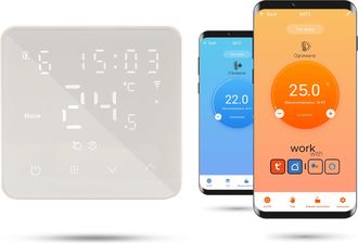 OEM Termostato De Ambiente Zigbee Tuya Bat2 Blanco, Alimentado Por Pilas