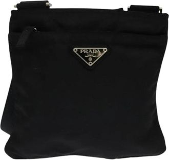 Prada Pre-owned Nylon Crossbody Tas - unisex - Vintage Schoudertas - Zwart - ONE Size - Nylon - Vintage