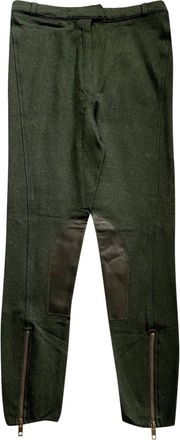 McQ by Alexander McQueen McQ Khaki Leather trimmed Leggings Size XS