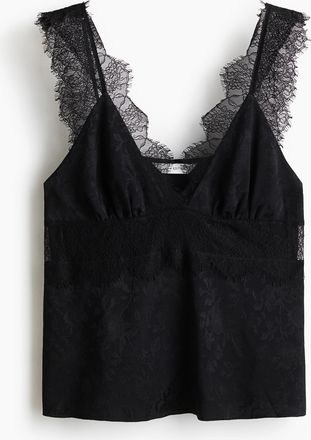 H&M Top mit Spitze - Schwarz