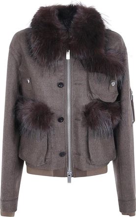sacai Mujer, Chaquetas, Marr&oacute;n, Talla: L