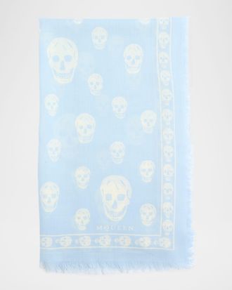 Alexander McQueen Classic Skull Wool Scarf