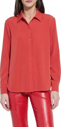 Lyss&eacute; Parker Button Down Shirt In Extra Ordinary Red