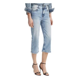 Guess Cropped Jeans, female, Blue, Size: W30 High Rise Capri Jeans