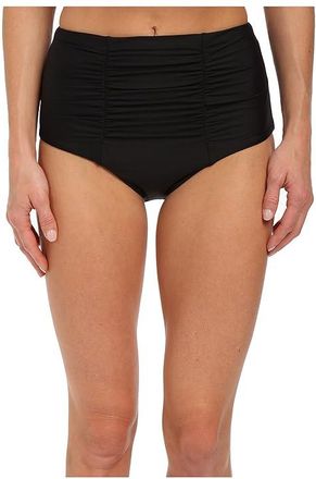 BECCA by Rebecca Virtue Color Code High-Waist Bottoms Womens Swimwear Black : XS, Nylon/Spandex
