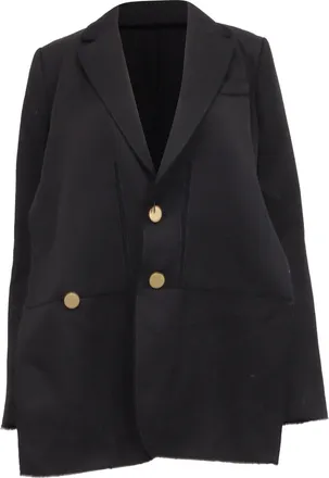 Proenza Schouler Long Single-Breasted Blazer in Black Cotton