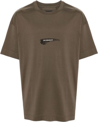 Givenchy Wings-print cotton T-shirt - men - Cotton - S - Green