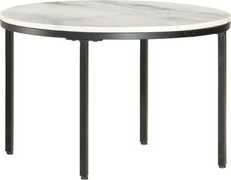 vidaXL Mesa De Centro M&aacute;rmol Macizo Aut&eacute;ntico Blanco Y Negro &Oslash;65 Cm Vidaxl