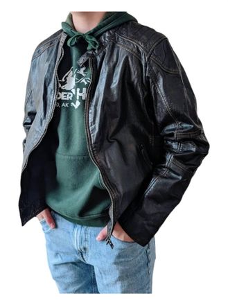 Mauritius Mens Brent Leather Jacket In Black