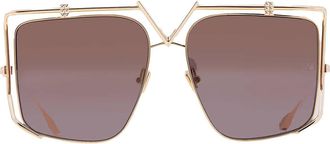 Valentino Brown Gradient/Gold Flash Irregular Ladies Sunglasses VLS-116 B 59