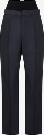 Alaia Anzughose aus Mohair und Wolle mit innerer hoher Stricktaille