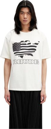 Rhude Banner Tee - Heren - T-shirts - Wit - XL - Katoen - Tops