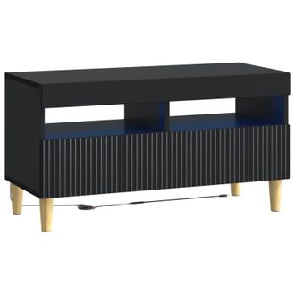 vidaXL Mueble De Tv Led Negro Madera De Ingenier&iacute;a Vidaxl