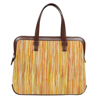 Herm&egrave;s Escapada Handbag Vibrato Orange Leather Handbag (Pre-Owned)