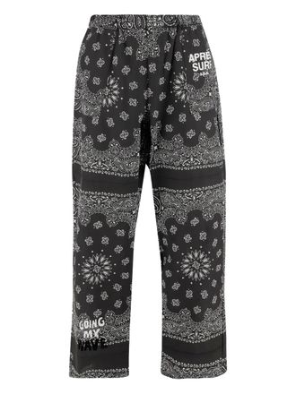 APR&Egrave;S SURF Broek met bandanaprint - Zwart