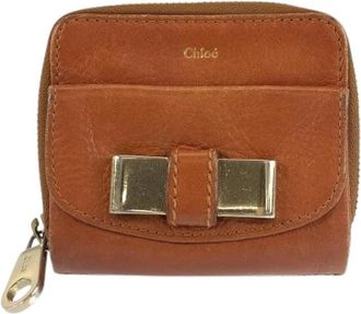 Chlo&eacute; Pre-owned Leather Lily Compact Wallet - Dames - Vintage Accessoires - Bruin - ONE Size - Leer - Vintage