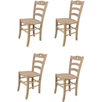 Tommychairs Tommychairs - Set 4 sedie modello Cuore per cucina bar e sala da pranzo, robusta struttura in legno di faggio levigato, non trattato, 100% naturale e