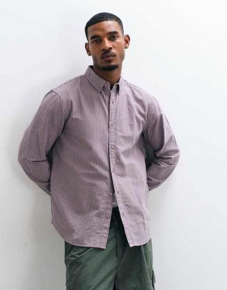 Levi's camicia a righe viola con bottoni e colletto button-down