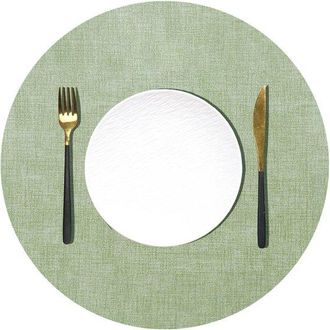 OEM Manteles Individuales, Piel Sint&eacute;tica, Aspecto Piel Sint&eacute;tica, Color Blanco Roto, 33 Cm, 10 Cm