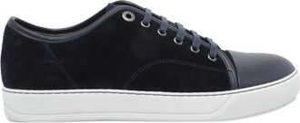 Lanvin Low-Top Sneakers with Suede and Smooth Texture Contrast