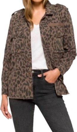 Pistola Denim Jagged Leopard Utility Jacket In Brown