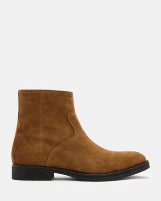 AllSaints Lang Suede Zip Up Boots