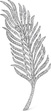 House of Brilliance 18K White Gold 2 7/8 Cttw Diamond Feather Brooch Pin (G-H Color, VS1-VS2 Clarity)