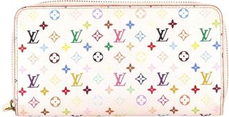 Louis Vuitton White Monogram Multicolor Zippy Wallet (Authentic Pre-Loved)