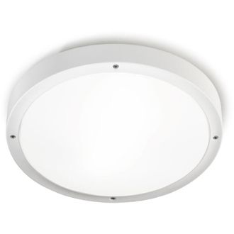 Leds - C4 Basic Sensor Plafón de Techo o Aplique de Pared para Exterior con Sensor Crepuscular de Movimiento. 36cm de Diámetro. Luz led Cálida 3000K 2535lm