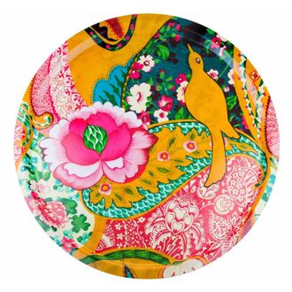 Vent de Boh&egrave;me Bandeja de madera estampada floral &Oslash;46cm