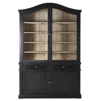 Maisons du monde Alacena de 4 puertas y 2 cajones de mango macizo negro 145cm