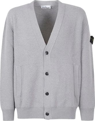 Stone Island Compass Patch V-hals vest - Heren - Truien - Grijs - Maat: M Zijde