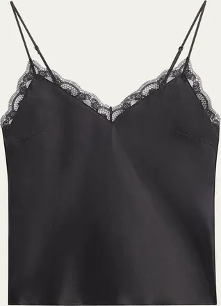 Simone P&eacute;r&egrave;le Love Me Sleeveless Lace-Trim Silk Top