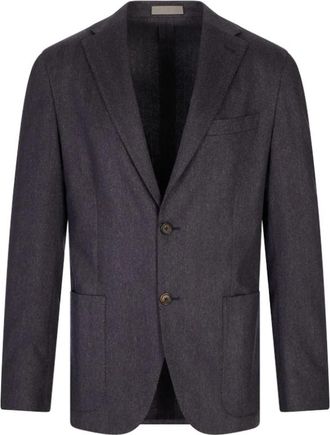 Corneliani Enkelrijige Blazer - Heren - Blazers - Blauw - XL - Leer - Jassen
