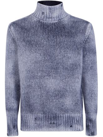 Avant Toi Sweater High Neck Hand Painted Cashmere And Silk