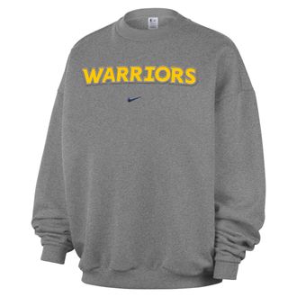Nike Mens Golden State Warriors Standard Issue Fleece Crew in Grey | II6283-063