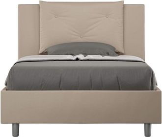 Itamoby Itamoby - Letto una piazza e mezza con rete imbottito 120x190 similpelle tortora Appia