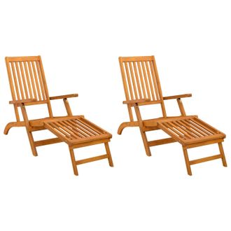 vidaXL Recliner Y Tumbona Plegable 2 Pcs 55 X 146 X 91 Cm Vidaxl