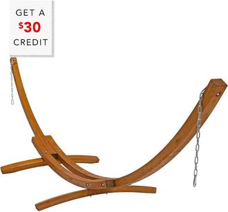 Sunnydaze Wood Curved Hammock Stand W/ Hooks & Chains With $30 Credit
