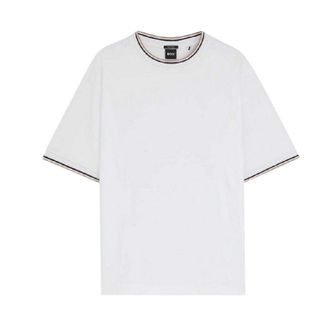 HUGO BOSS Effen geweven T-shirt voor heren (Wit)