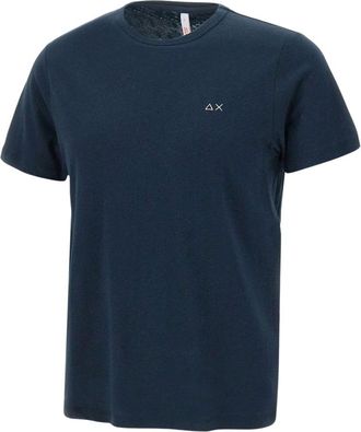 Sun 68 Jersey linnen t-shirt - Heren - Tops - Blauw - Maat: S Linnen