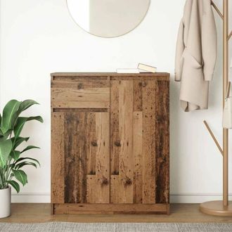 Berkfield Home Sideboard with Drawer Old Wood 71x35x84 cm Engineered Wood in Brown | Size: 71 x 35 x 84 cm