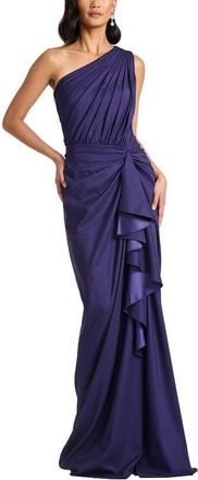 Tadashi Shoji One-Shoulder Side Ruffle Gown in Horizon at Nordstrom, Size 14