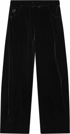 Emporio Armani Dames, Broeken, Zwart, Maat: M Velours