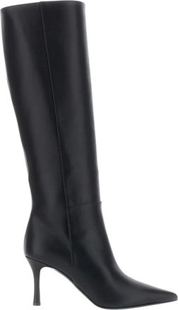 Pollini Schoenen, Dames, Zwart, 41 EU, Leer, Hoge laarzen met een elegant design in zwart leer voor dames