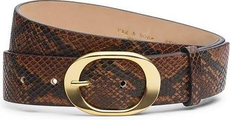Rag & Bone Vera Leather Belt in Snake/brown at Nordstrom, Size Medium